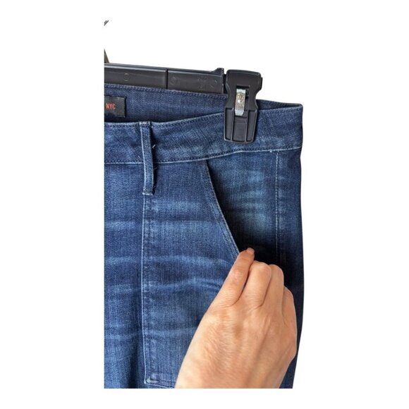 3x1 Jeans Women 27 Blue Gunner Wash Denim Patch‎ Pocket Boot Cut Cropped Retro - Picture 6 of 10